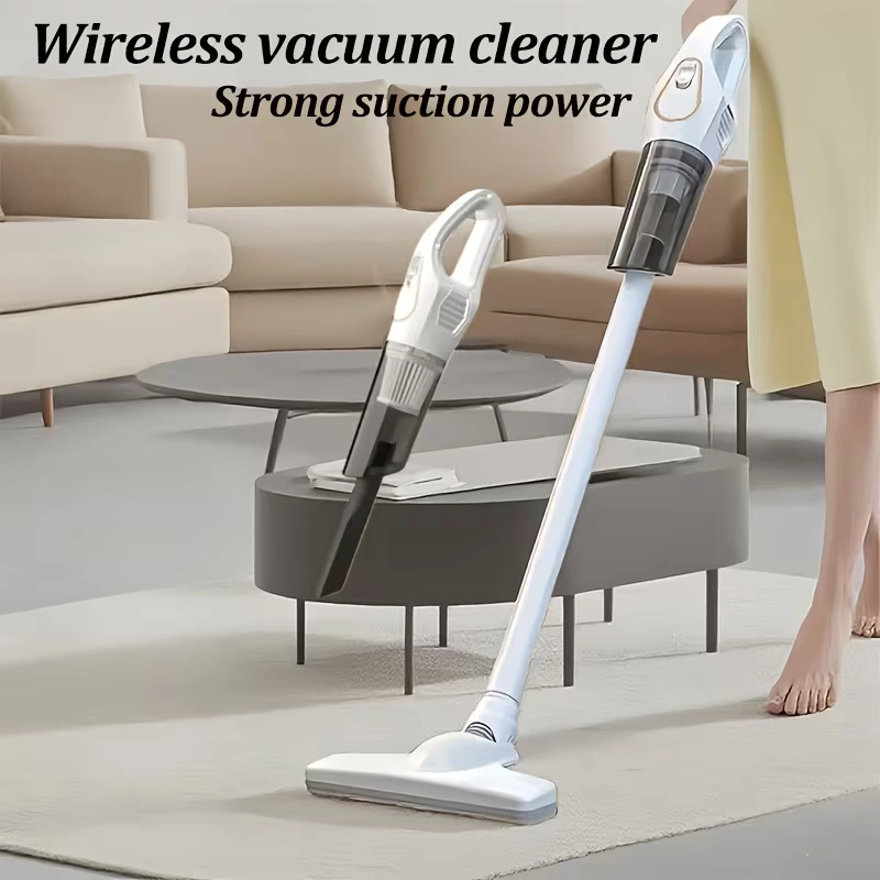 Cordless handheld vacuum cleaner with two 2000mAh batteries, USB charging and high suction power - Image 1