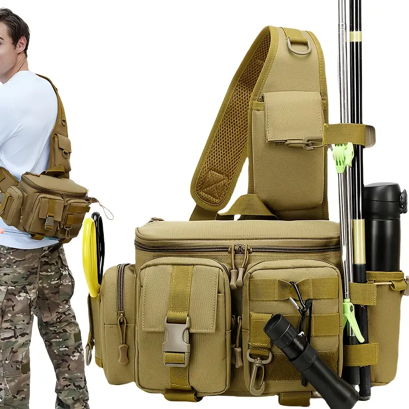 1pc Multi-functional Single Shoulder Backpack, Large Capacity Diagonal Waterproof Chest Bag, Simple Outdoor Storage Bag - Image 5