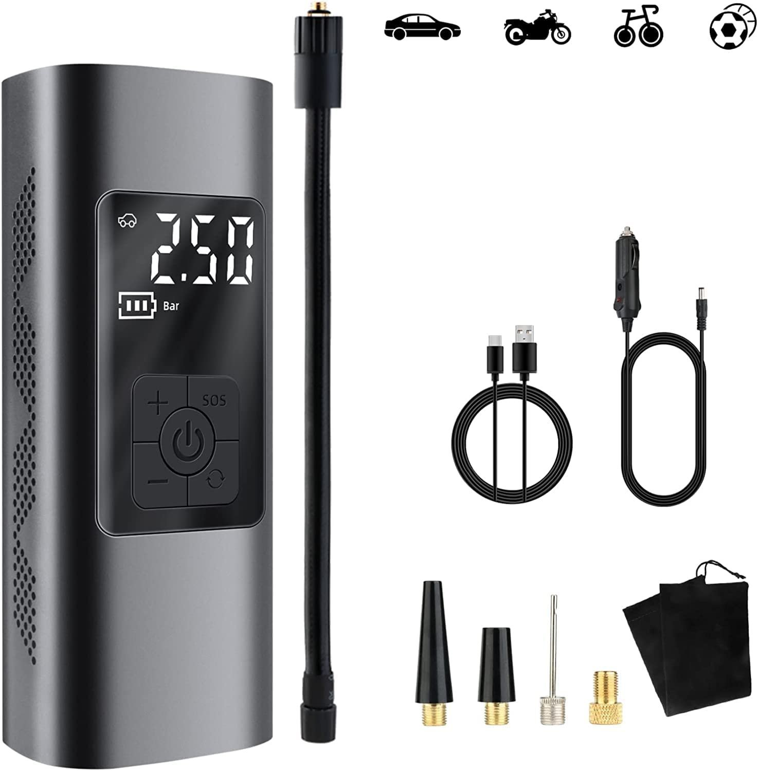 2025 Multi-function Tire Inflator Portable Air Compressor - Image 2