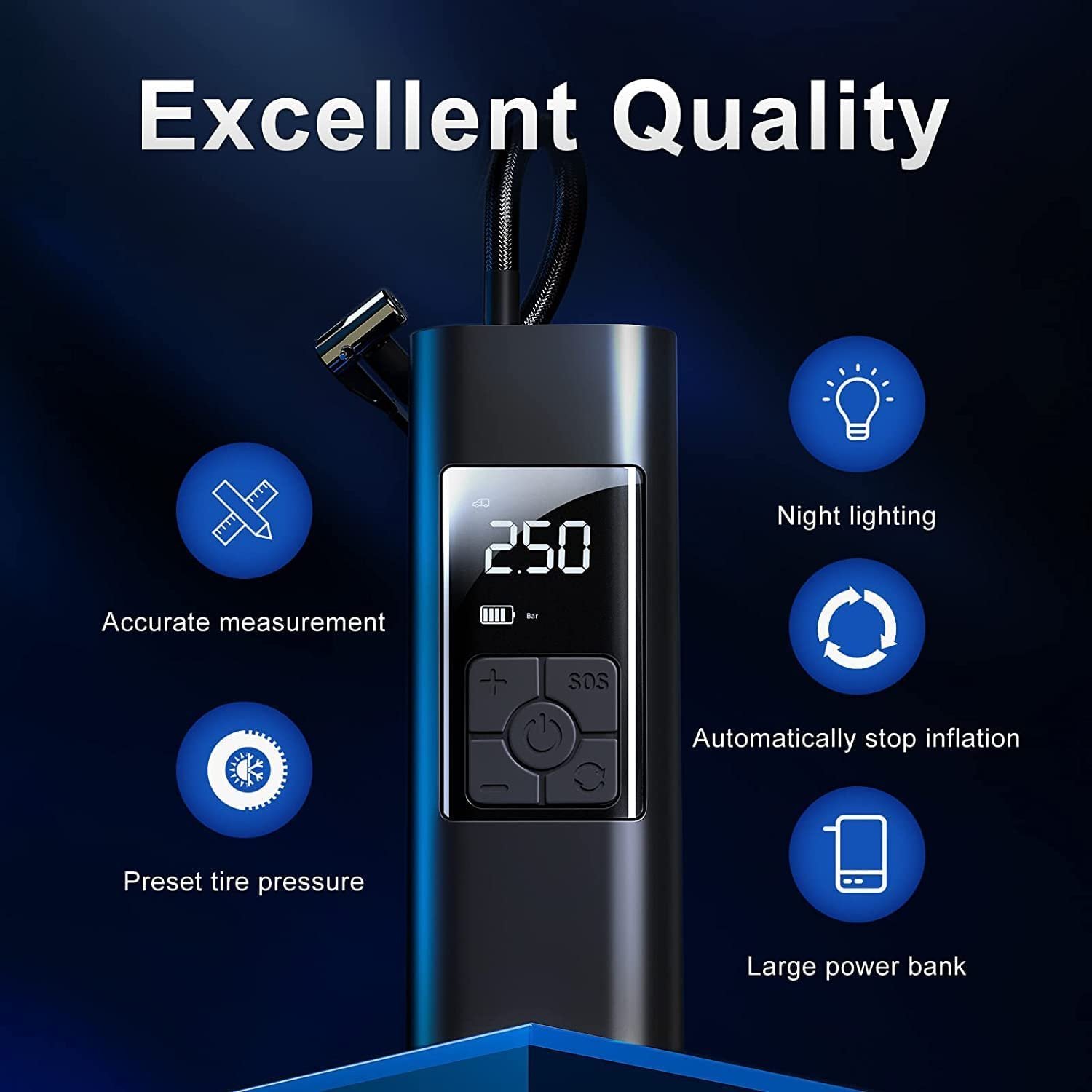 2025 Multi-function Tire Inflator Portable Air Compressor - Image 10