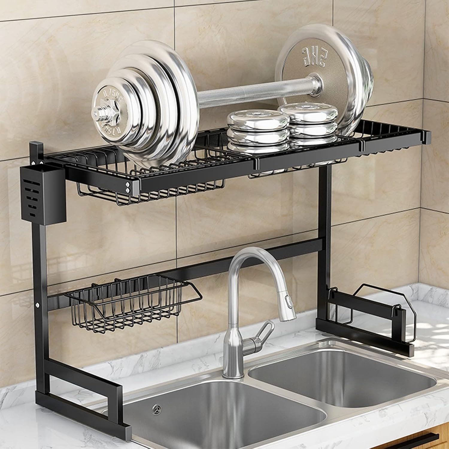 Metal Kitchen Over Sink Dish Drying Utensil Rack for Kitchen - Image 2