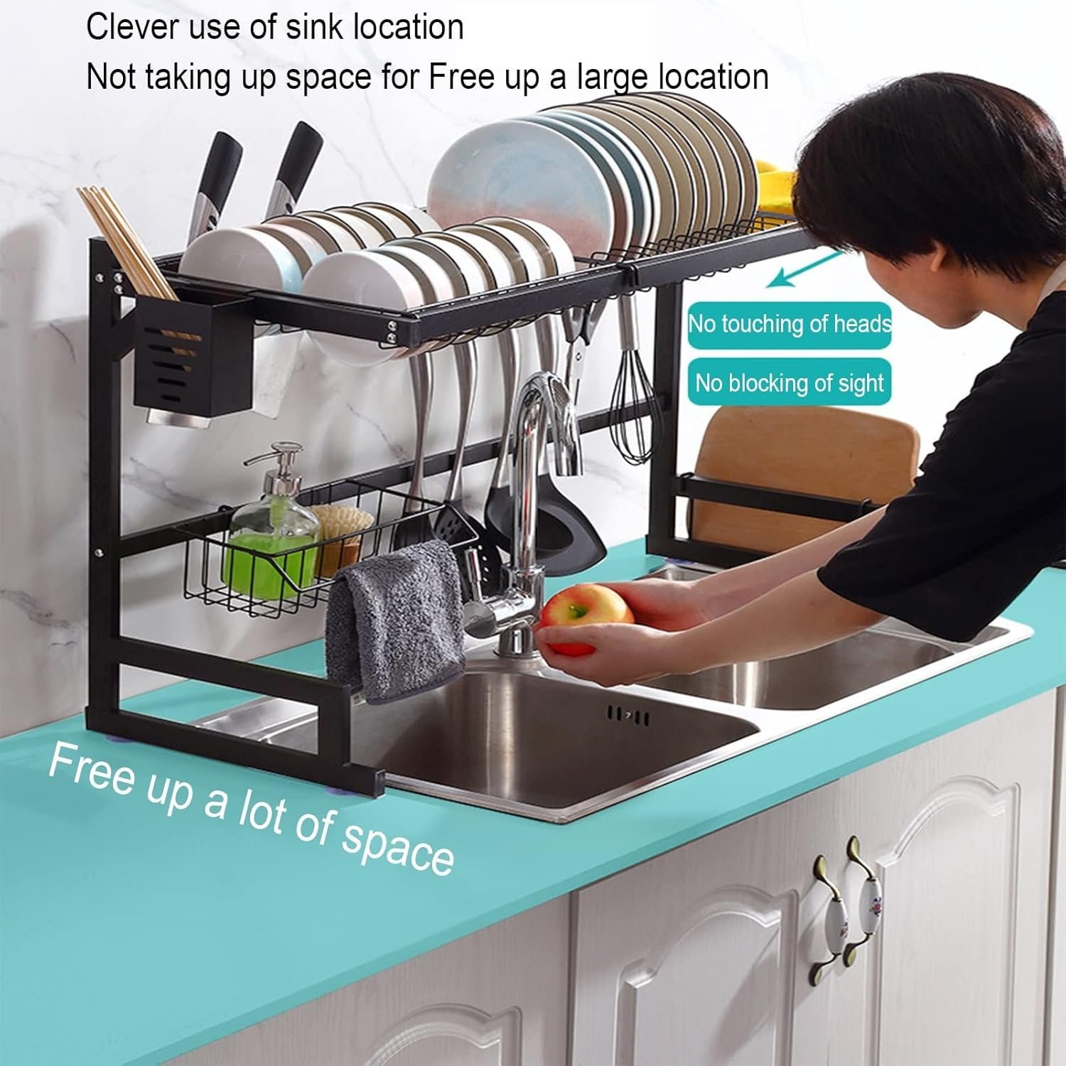 Metal Kitchen Over Sink Dish Drying Utensil Rack for Kitchen - Image 3