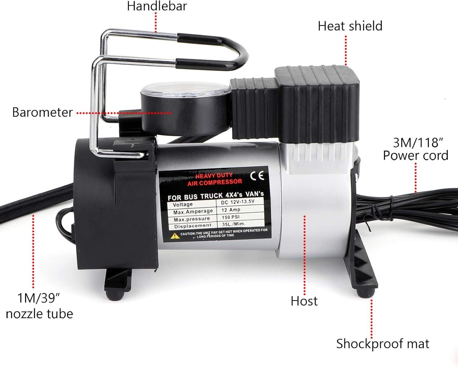 Heavy Duty Car Air Compressor 12V - Image 6