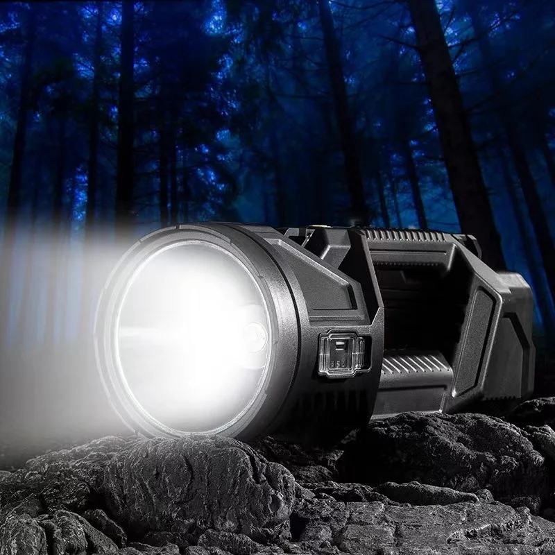 Portable Powerful Searchlight with Large Capacity Lithium Battery Rechargeable Handheld Flashlight Featuring Power Bank Function - Image 1