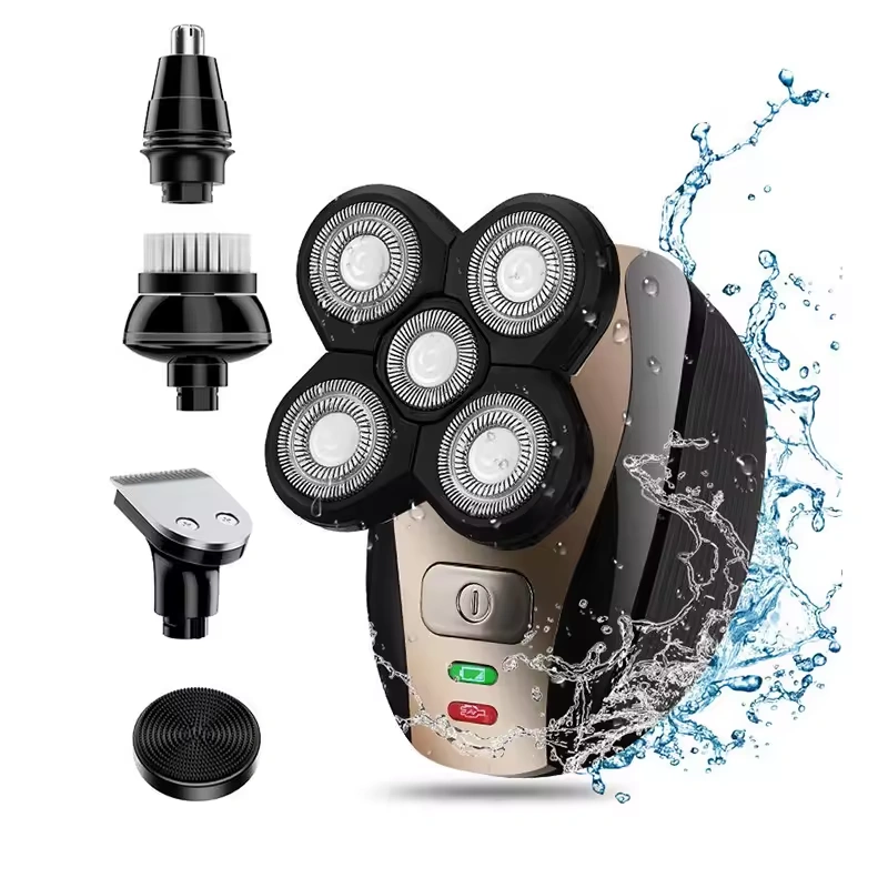 New Five Head Household Electric Hair Clipper, Bald Head, USB Charging, Large Capacity, Suitable for Facial Shaving - Image 1