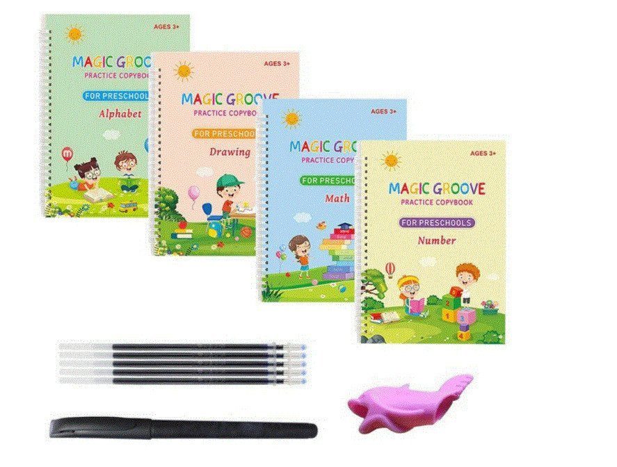 Reusable Magic Notebook for Children 3D Grooved Calligraphic Writing (Buy only 4 books (690zk)) - Image 1