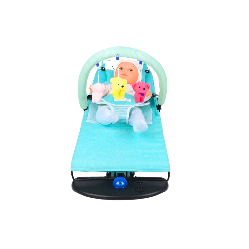 Foldable Height Adjustable Rocking Crib Cradle Modern Metal for Newborn [ONE COLOR BLUE] - Image 3